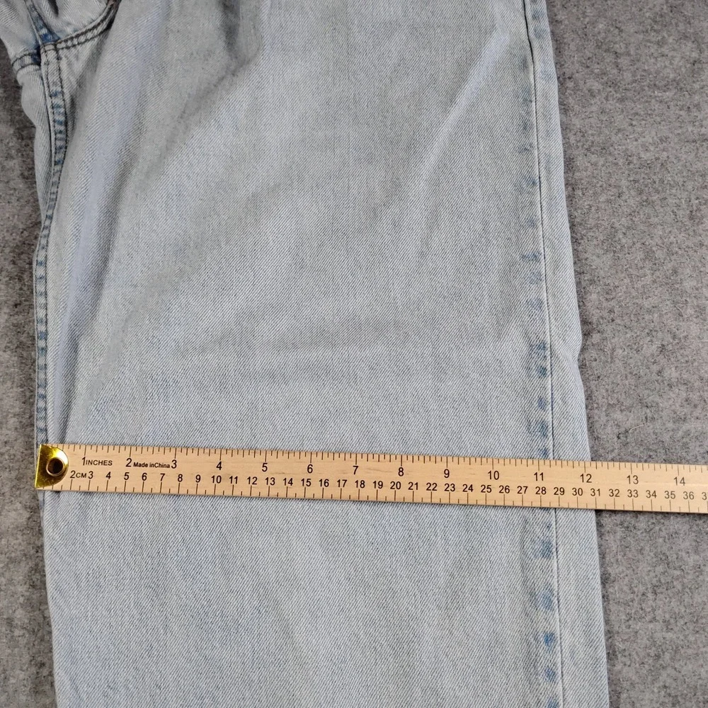 Vintage Levis SilverTab Baggy Pleated Jeans Men 33x34 Blue Light Wash Distressed